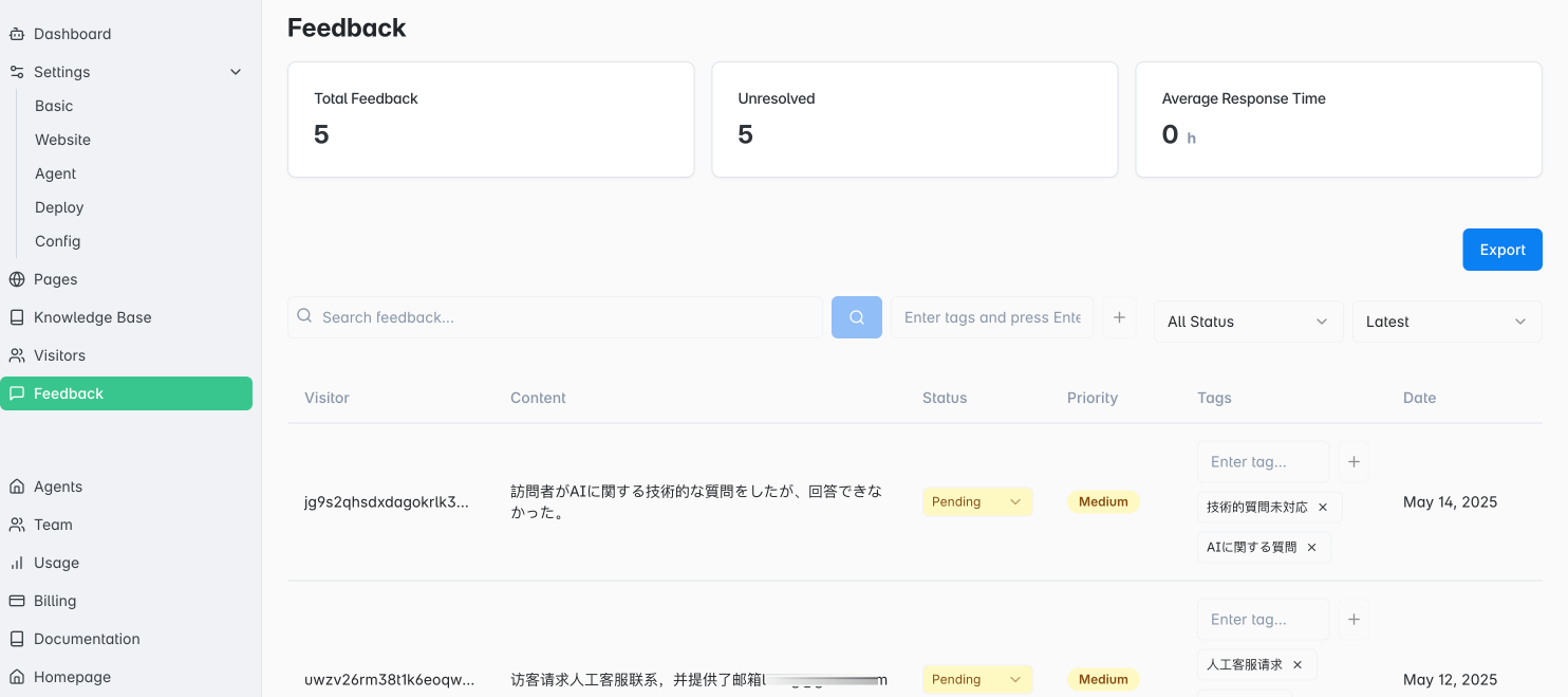 Feedback Screen