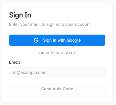 Sign-in screen sample