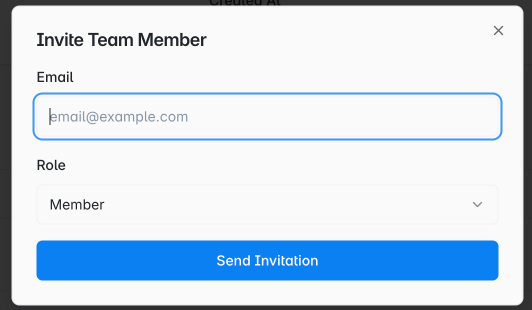 Invite Member Screen